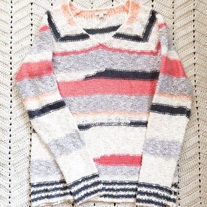 Sonoma Stripe Knit Sweater Pastel Boho